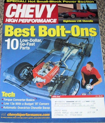 CHEVY HIGH PERFORMANCE 2002 APR - '70 CHEVELLE LS6